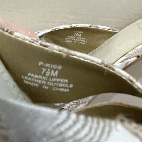 Steve Madden P-Kiss Heels Satin Floral Sparkle Slip On Sandal Open Toe 7.5 - Picture 7 of 7